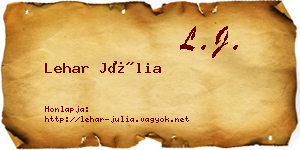 Lehar Júlia névjegykártya