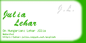 julia lehar business card
